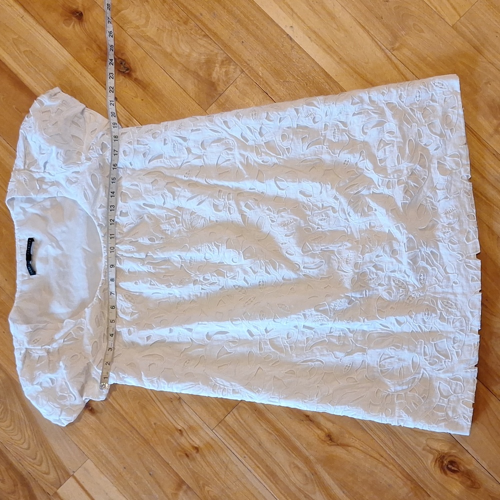 Robert Rodriguez Puffed Short Sleeve White Babydoll Cotton Dress Size 6 - Picture 10 of 12